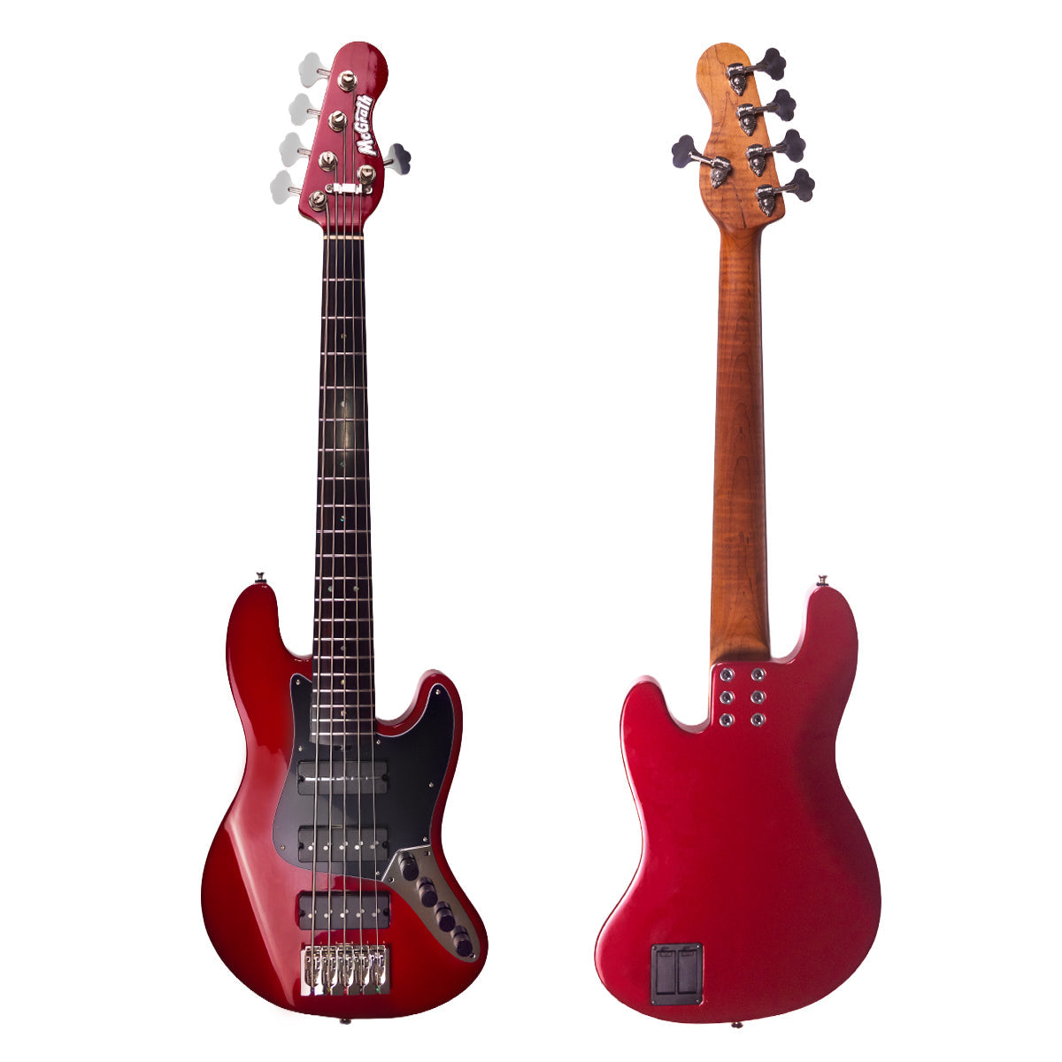 McGrath Thunderhorse V – Candy Apple Red – 32-Inch Medium Scale 5-String Bass – product image 2