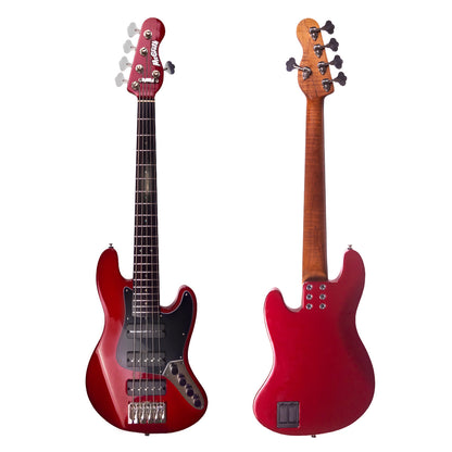 McGrath Thunderhorse V – Candy Apple Red – 32-Inch Medium Scale 5-String Bass – product image 2