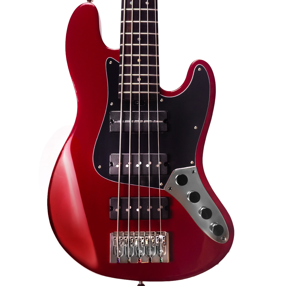 McGrath Thunderhorse V – Candy Apple Red – 32-Inch Medium Scale 5-String Bass – front product view
