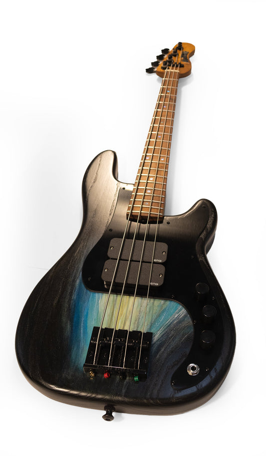 McGrath Thumper P-Style Black Sands low angle full bass front view