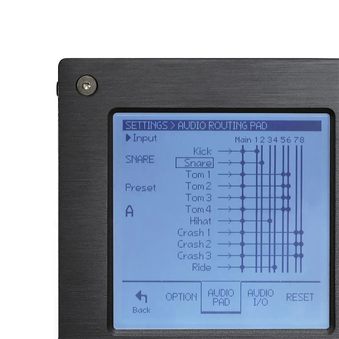 EFNOTE 7X audio routing screen