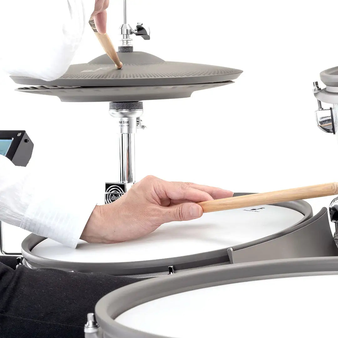 EFNOTE 7X side rim and hi-hat playing detail