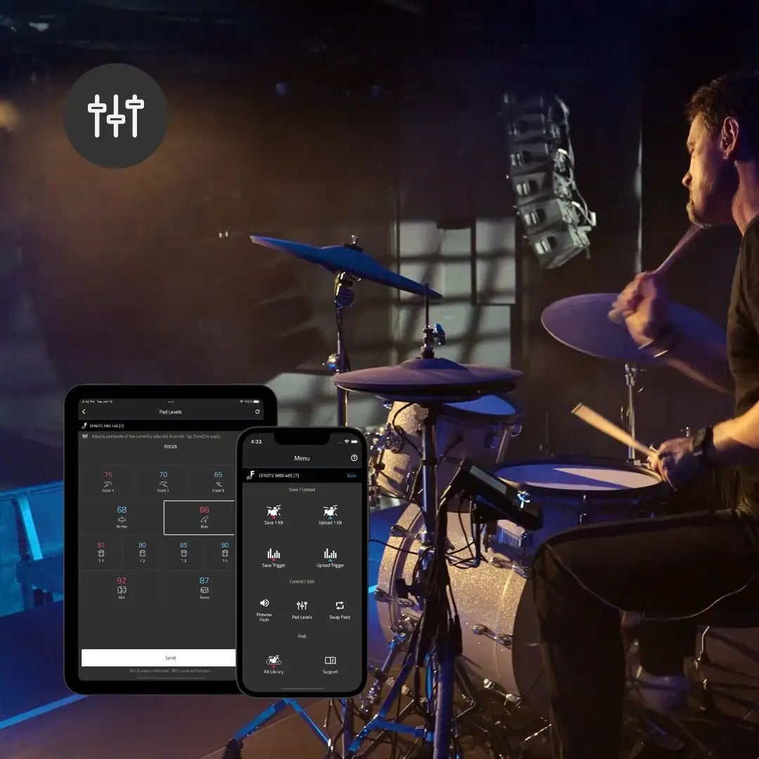 EFNOTE Tools pad level screen on stage